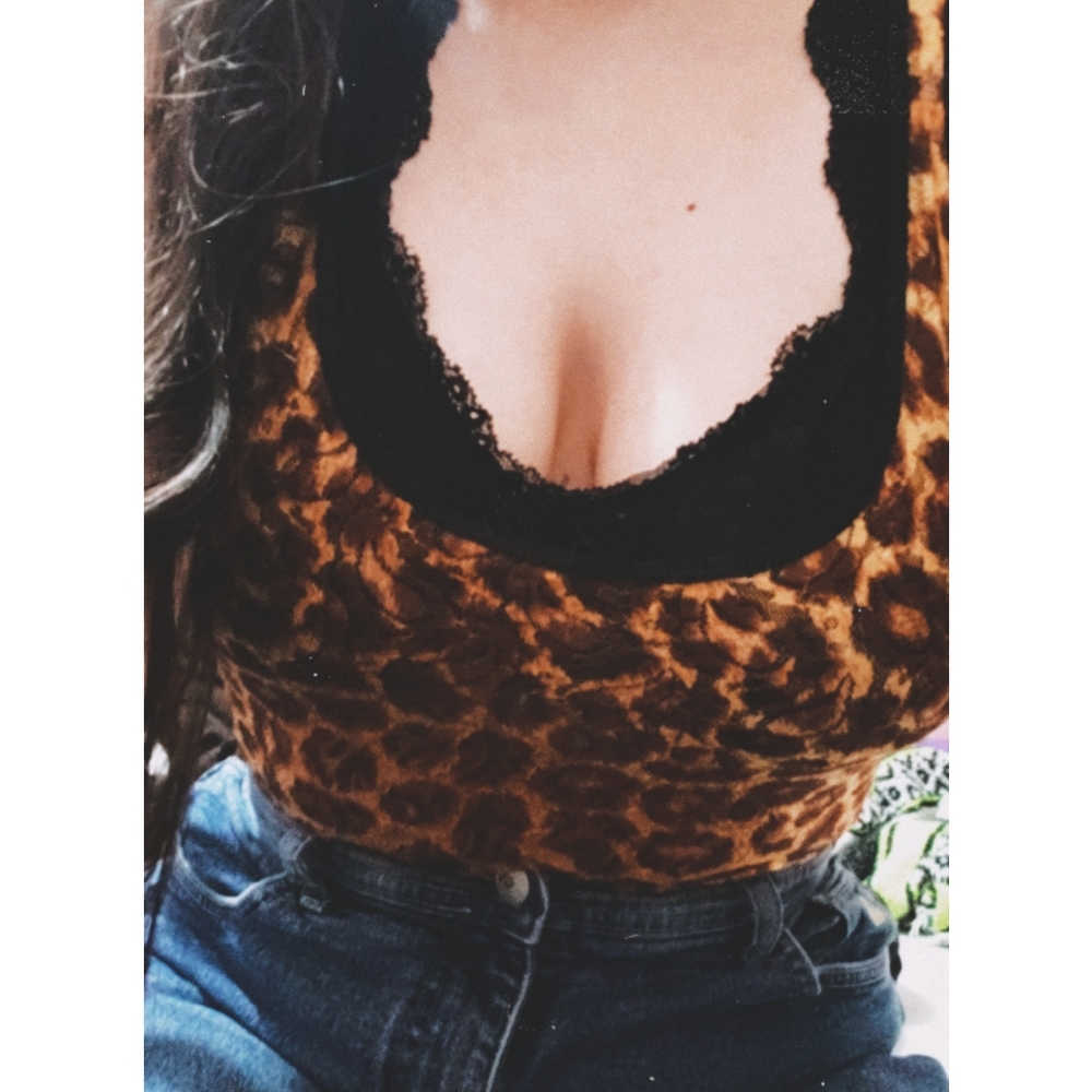 vintage leopard print full body suit lace mesh